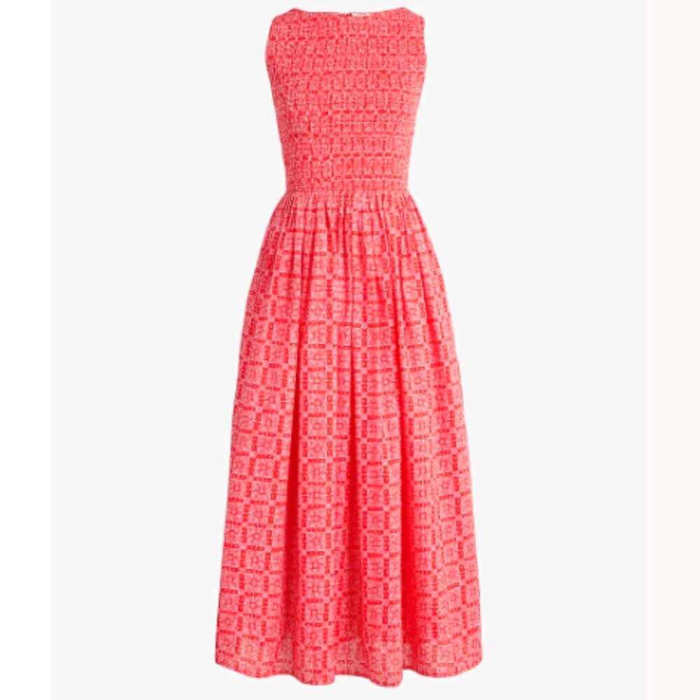 J.Crew Factory Smocked Boatneck Midi Dress Size XS